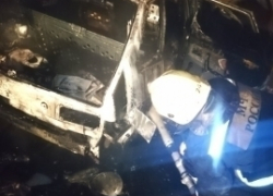 За 10 минут в Воронеже дотла сгорела «девятка»