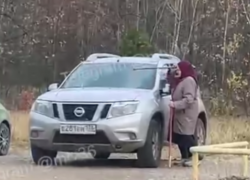 Загадочные действия бабушки попали на видео в Воронеже