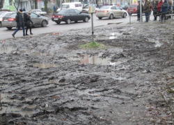 Воронежцы предложили мэру Гусеву пройтись по утонувшим в грязи тротуарам Северного