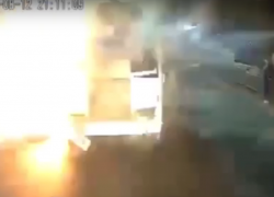 Момент взрыва автобуса в центре Воронежа попал на видео 