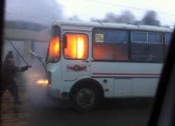 В Воронеже загорелся «Пазик»