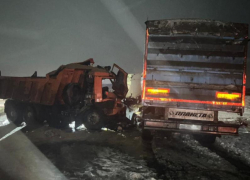 Опубликованы фото с места ДТП с двумя КамАЗами в Воронежской области 