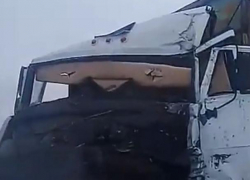 На видео попали жуткие последствия ДТП под Воронежем с участием трех КамАЗов