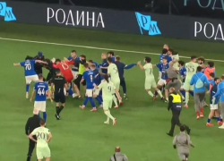 Опубликовано видео массовой драки сразу после матча воронежского «Факела» и «Родины»