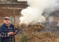 Беседу с дерзким поджигателем травы сняли пожарные в Воронежской области 
