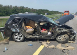  Hyundai влетел в КамАЗ дорожников на воронежском участке М-4 «Дон» 