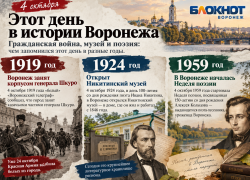 Гражданская война, музей и поэзия: чем запомнился этот день в Воронеже