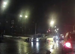 Момент ДТП с упрямым пешеходом сняли на видео в Воронеже