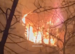 Огонь охватил квартиру на втором этаже в Воронеже