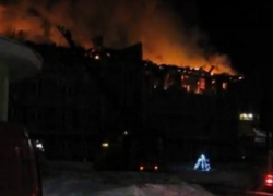 Крупный пожар на воронежской турбазе «Немецкая слобода» попал на видео