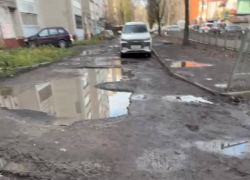 «Такое ощущение, что в глухой деревне» – болото вместо дороги в Воронеже показала мама с коляской