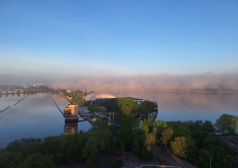 Туман причудливым образом накрыл Воронеж