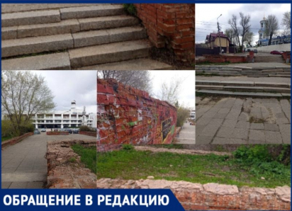 Торчащие штыри и разруха: о запустении Литературного парка продолжают трубить воронежцы
