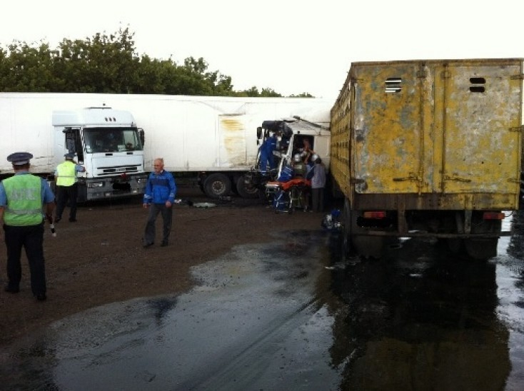 В Павловском районе в районе Россоши столкнулись грузовики «МАЗ» и «IVECO»