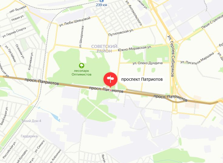 Воронеж проспект патриотов карта