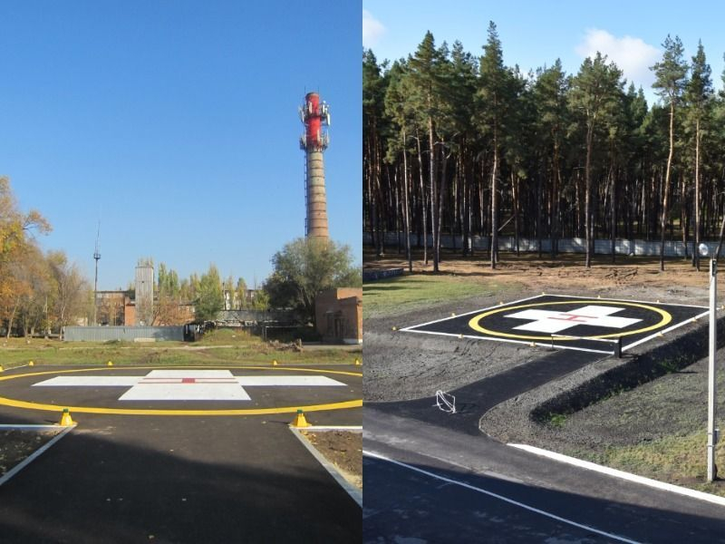 В Воронежской области две районные больницы получили вертолетные площадки
