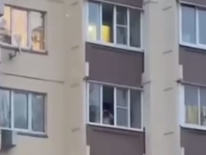 Куда он смотрит: человека с биноклем заметили на воронежском балконе