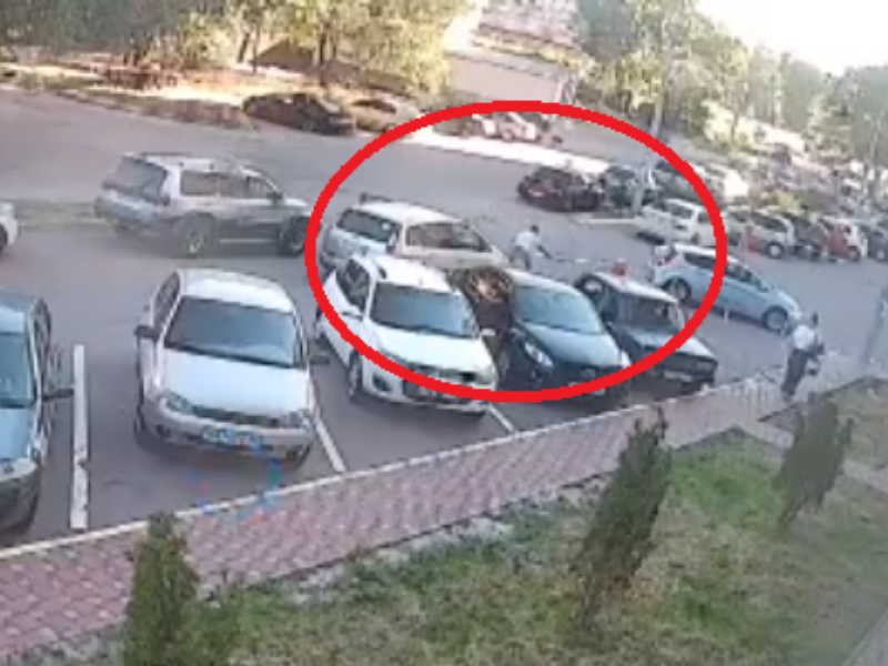 Рукопашное сражение автомобилиста со шлагбаумом сняли в Воронеже
