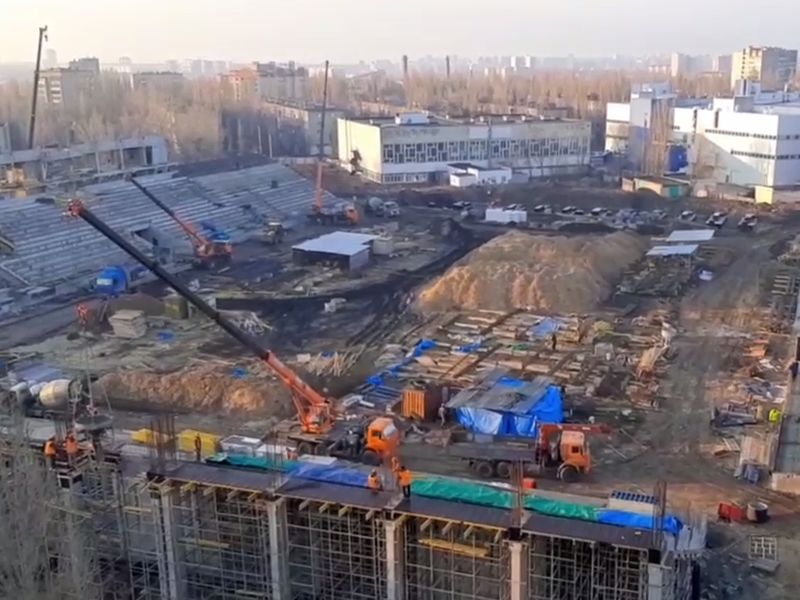 Строительство стадиона «Факел» показали с высоты птичьего полета в Воронеже