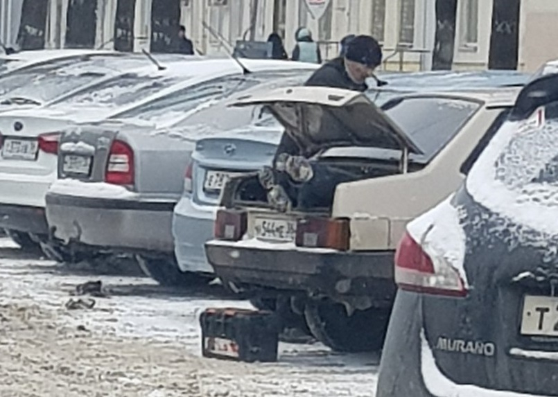 Воронежцев испугал автомобиль с торчащими из багажника ногами