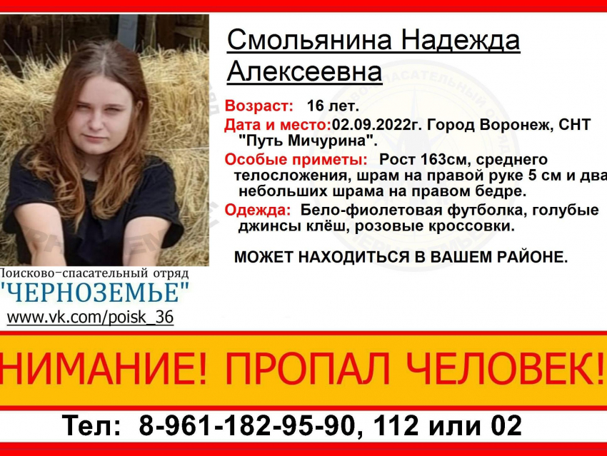 16-летняя девушка пропала в Воронеже