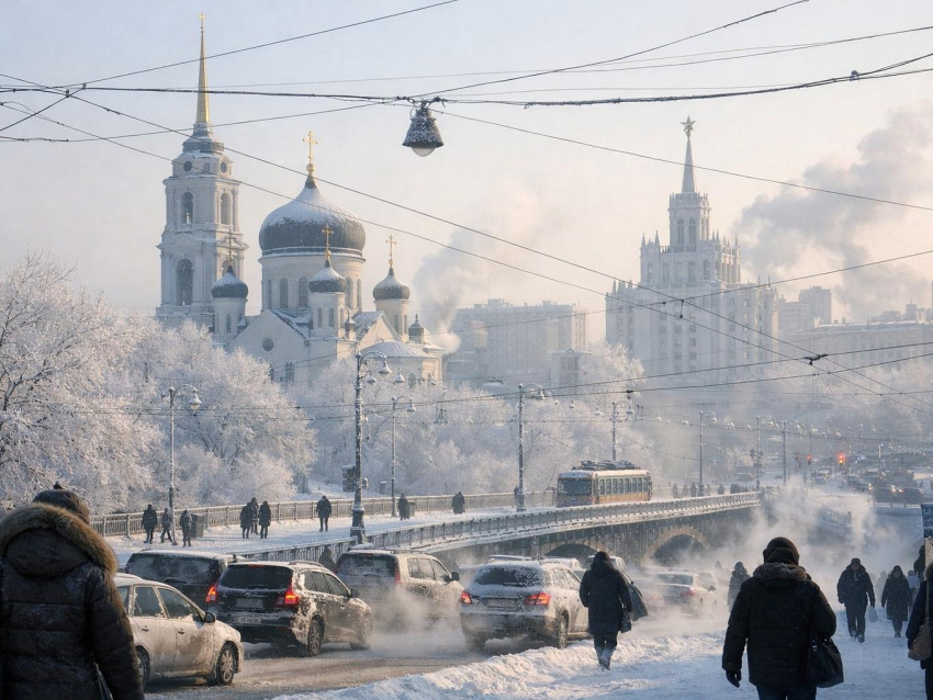 Лютый мороз ударит по Воронежу в первую рабочую неделю года