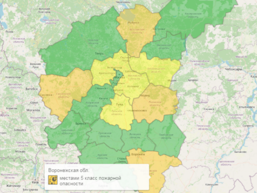 Желтый уровень погодной опасности объявили в Воронеже