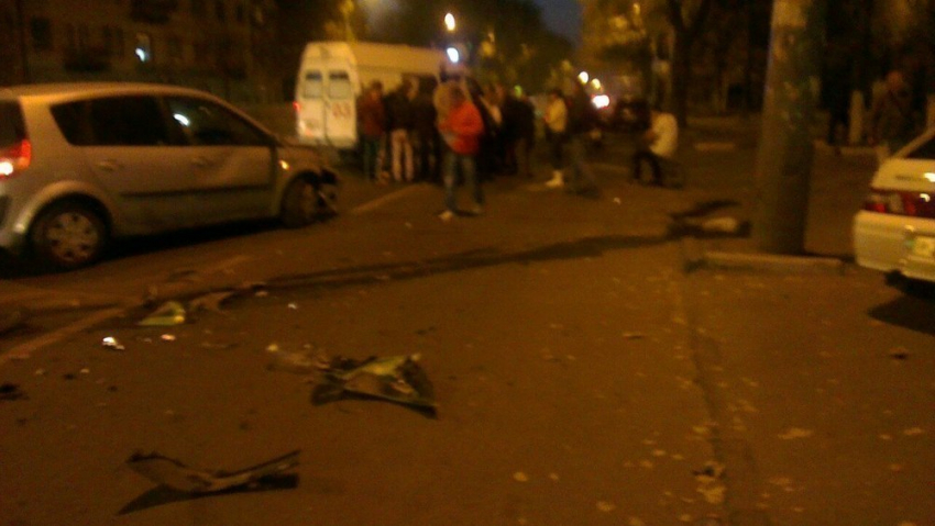 В Воронеже на 9 января столкнулись девушка-мотоциклист и автомобиль