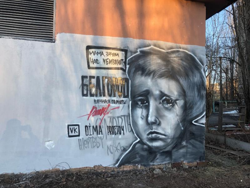«Мама, зачем нас убивают?»: воронежский художник посвятил трогательное граффити Белгороду 