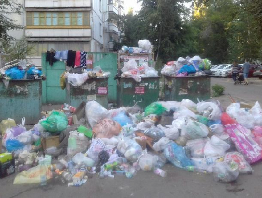 Воронежцы пожаловались на гигантские кучи мусора во дворе многоэтажки