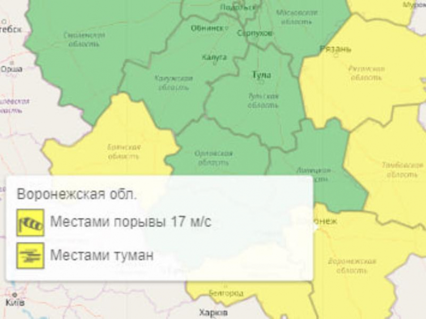 Воронежцев предупредили об ухудшении погоды