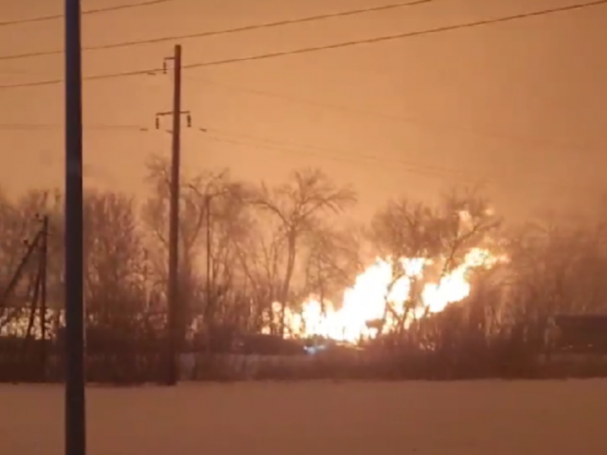 Опубликовано видео жуткого пожара на тепличном комплексе в Воронежской области