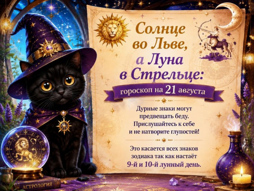 Солнце во Льве, а Луна в Стрельце: гороскоп на 21 августа