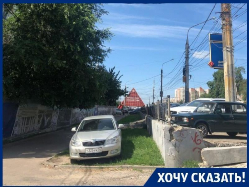 Победу автохамства над газонами показали в Воронежем