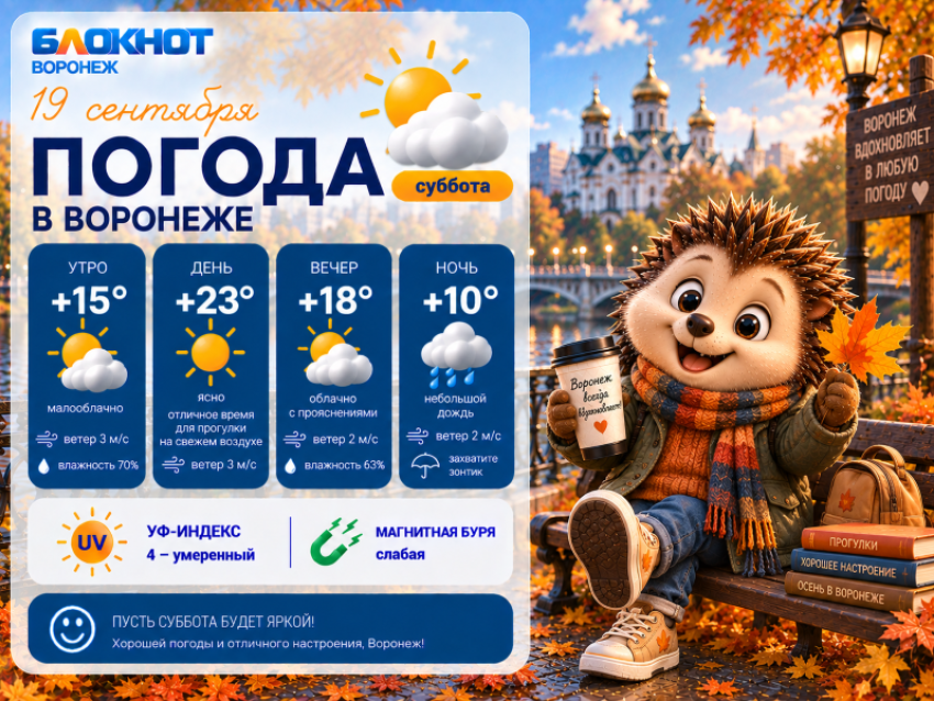 Самое время прогуляться: прогноз погоды в Воронеже