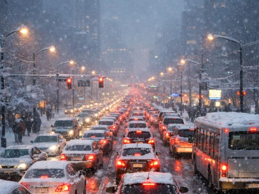 Предновогодние пробки сковали Воронеж