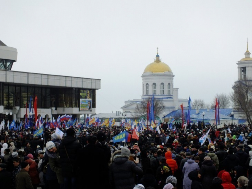 Воронежцы собрались на митинг в поддержку Украины