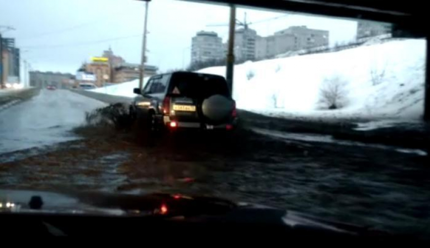 В Воронеже потоп под Московским проспектом сняли на видео
