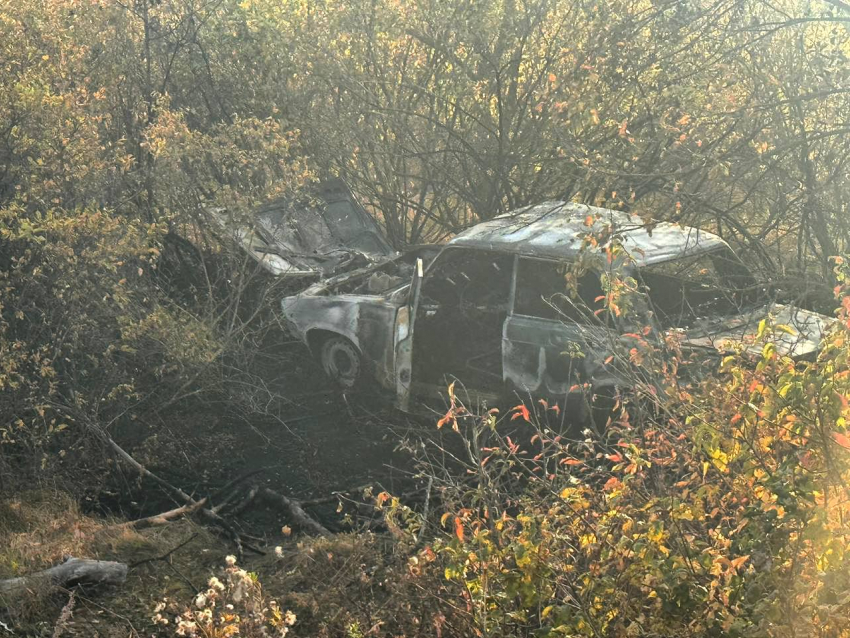 Неизвестный водитель сгорел в машине в Воронежской области