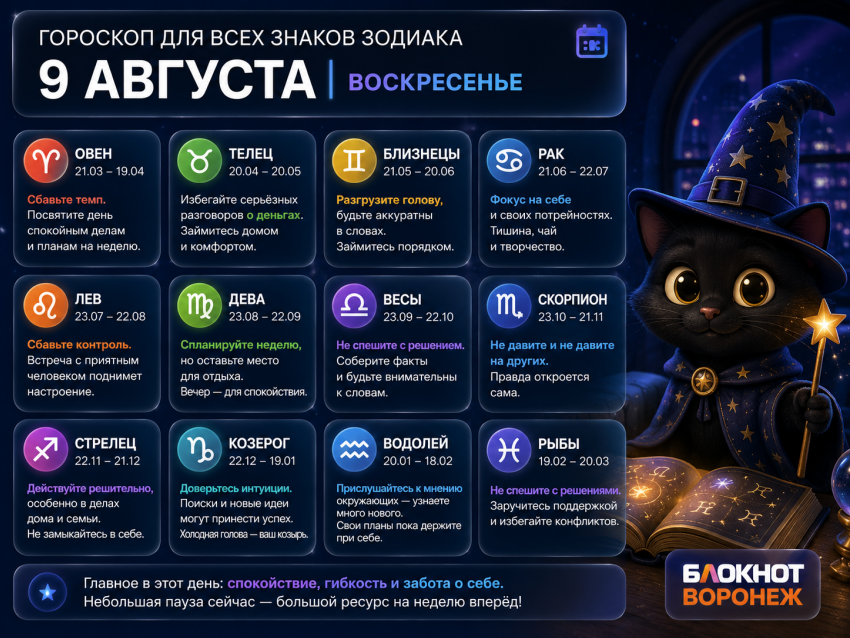 Звезды советуют притормозить: воскресный гороскоп на 9 августа 
