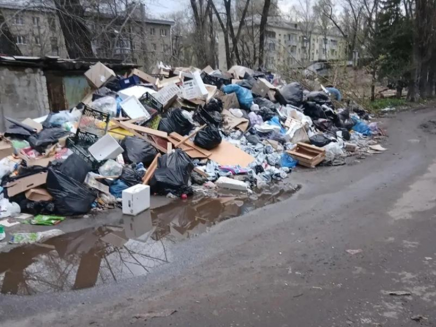 Кресло «министра ЖКХ» и горы мусора приютились в воронежском ЖК