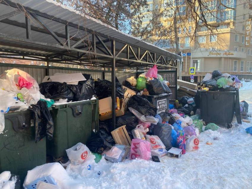 Очередную гору мусора в центре города показали воронежцы