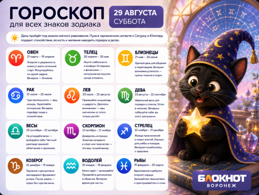 День звёздного равновесия: гороскоп на 29 августа 