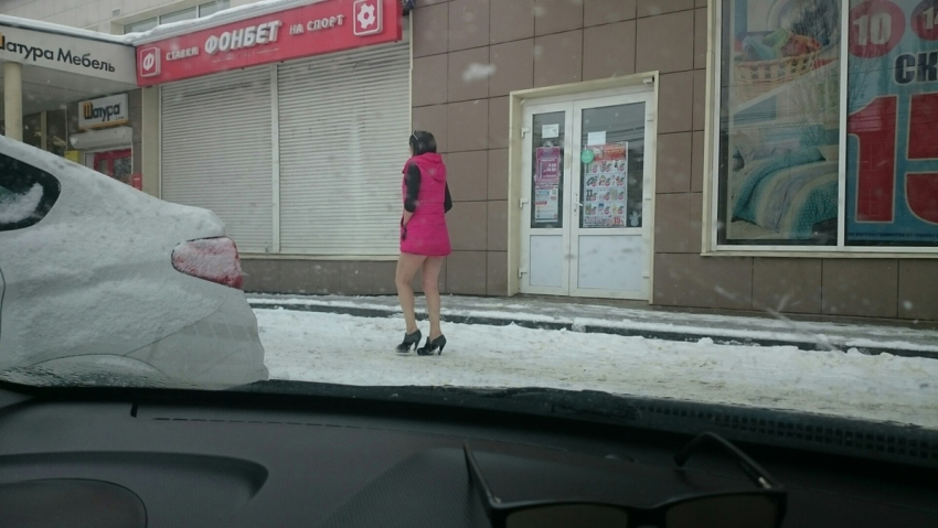 Девушка в откровенном наряде прошлась по Воронежу в мороз 