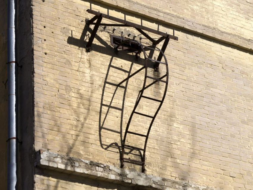 Лестницу-вопрос заметили во дворах в центре Воронежа