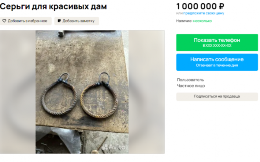 Странные серьги за миллион рублей продают в Воронеже 