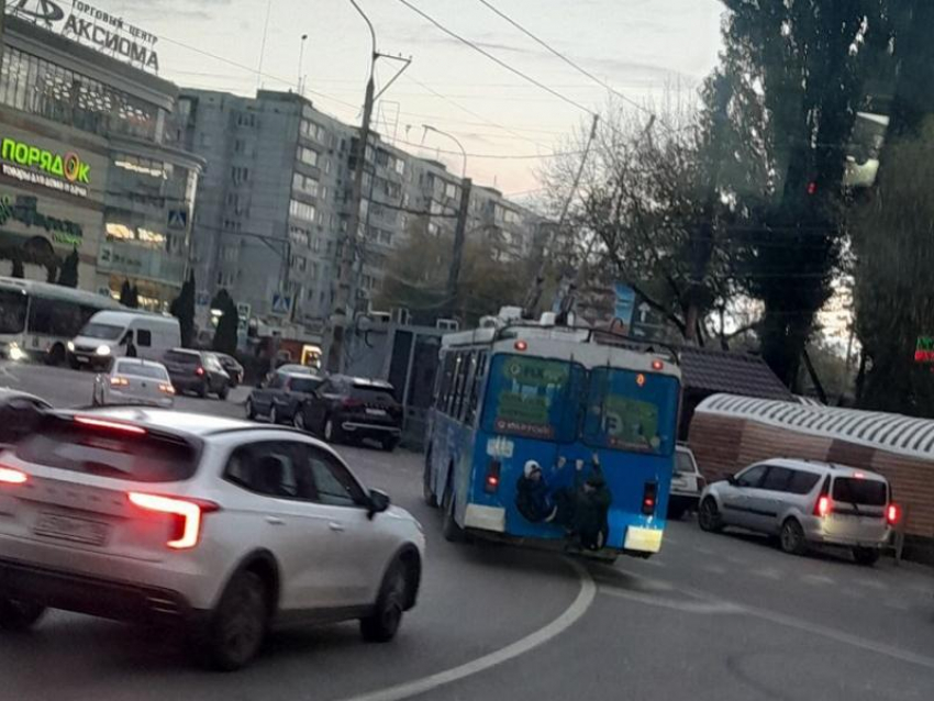 Детей-зацеперов, висящих на троллейбусе, сняли на фото в Воронеже 