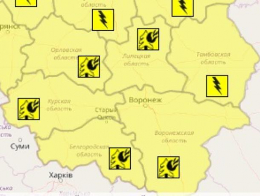 Желтый уровень опасности объявили в Воронеже в День России