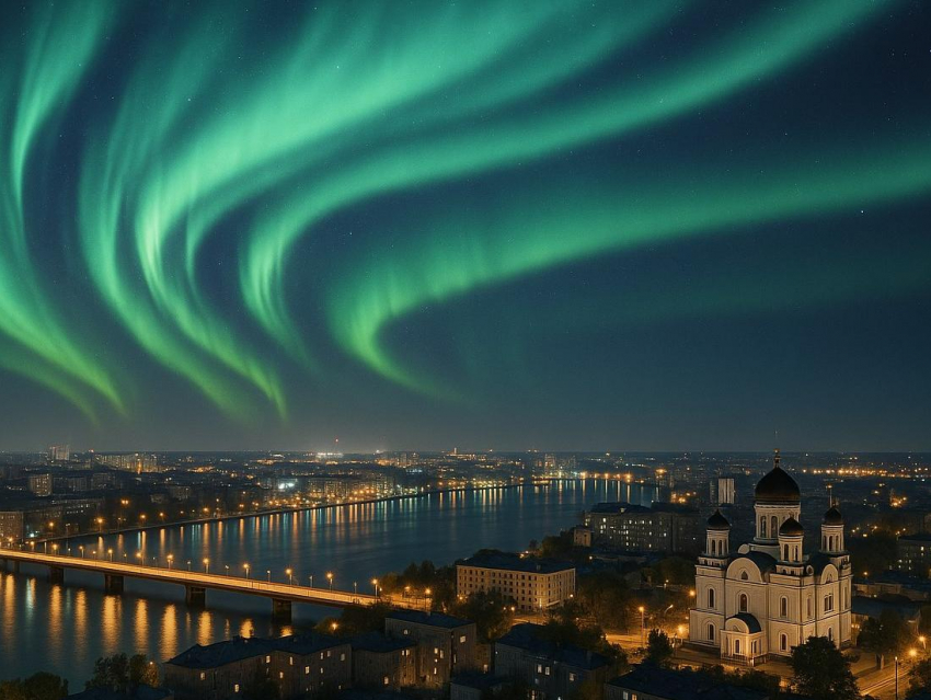 Пурпурные огни северного сияния озарят небо над Воронежем
