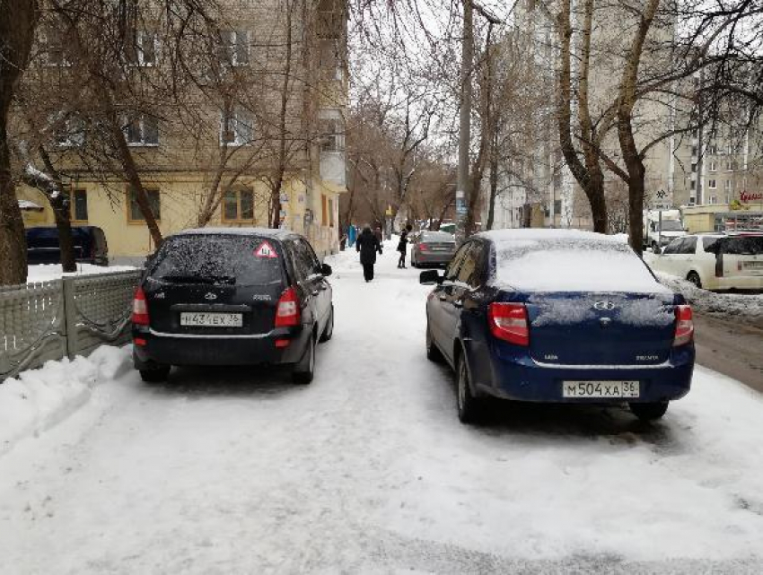 Двойную хамскую парковку ВАЗов сфотографировали в Воронеже